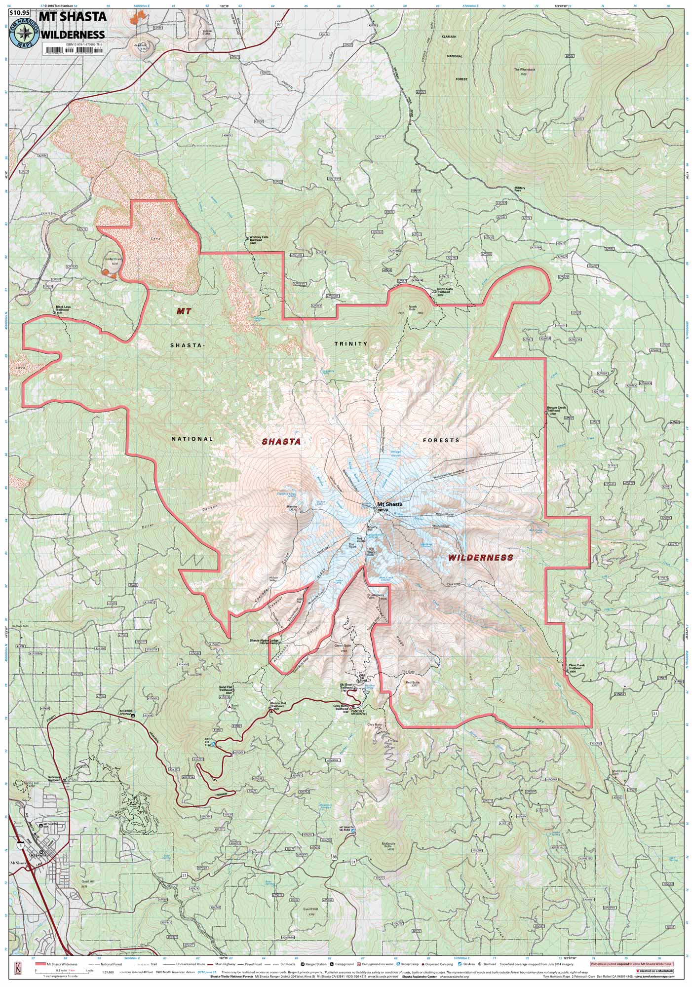 Mt Shasta Wilderness Tom Harrison Maps